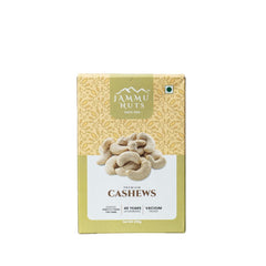 Box of Jammu Nuts Premium Cashews on a white background