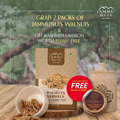 Walnuts Pack of 2 (500gms) + Get 0.5g Kesar Free - Jammunuts